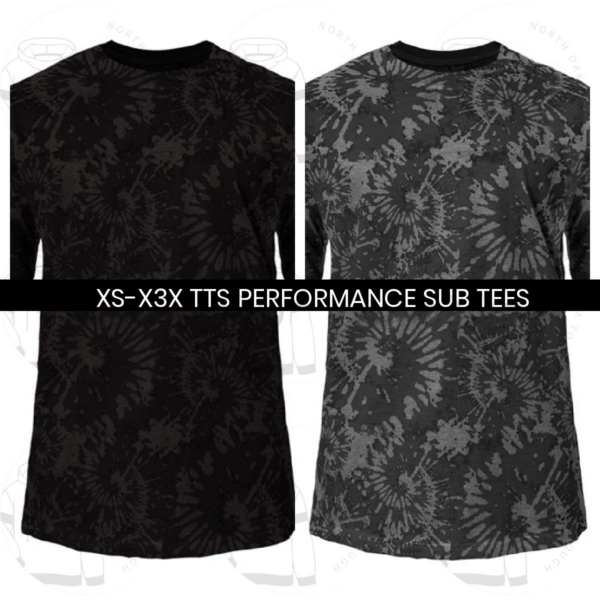 A black and white picture of two different shirts.