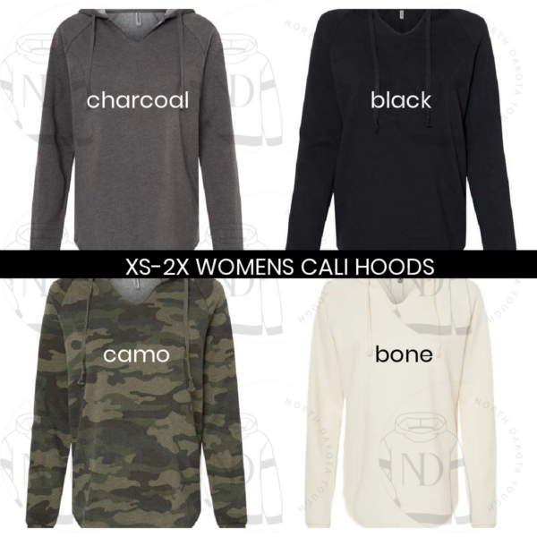 A bunch of different colored hoodies with the words " charcoal ," " black ", and " bone."