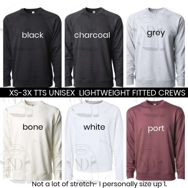 A group of six different colored shirts with the words " grey " and " charcoal ".