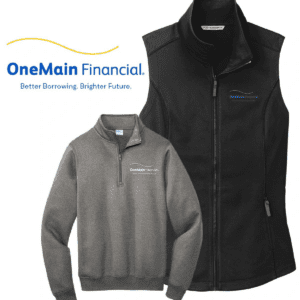 A black vest and gray jacket are next to each other.