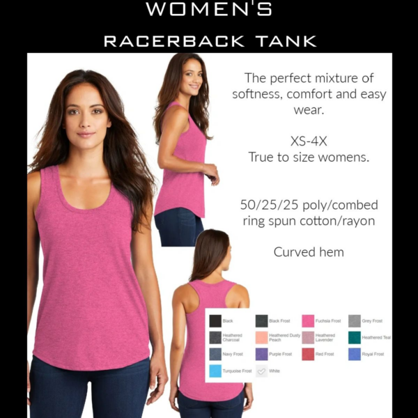 A woman wearing a pink tank top.