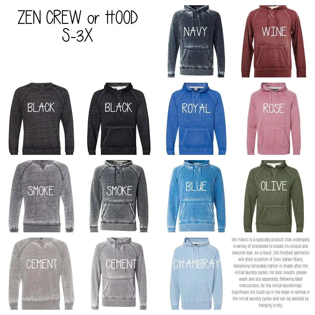 A bunch of different colored hoodies with words on them