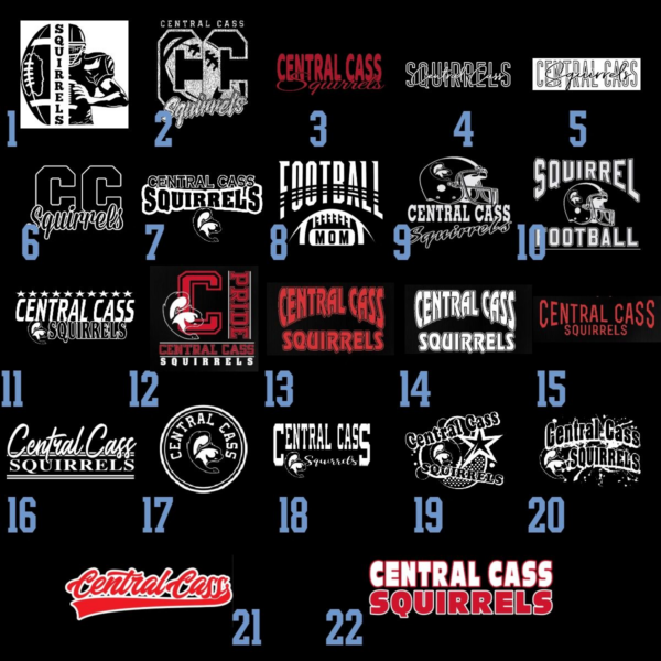 A number of different logos on a black background