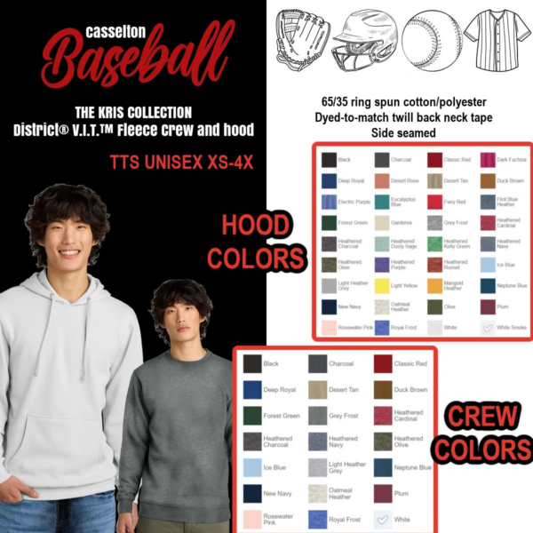 A baseball uniform with many colors and designs.