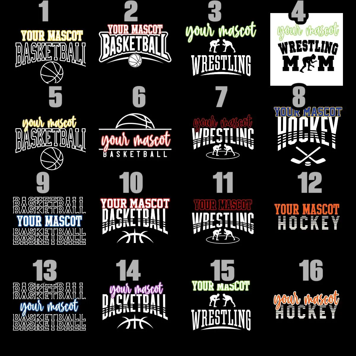 A number of different types of sports logos