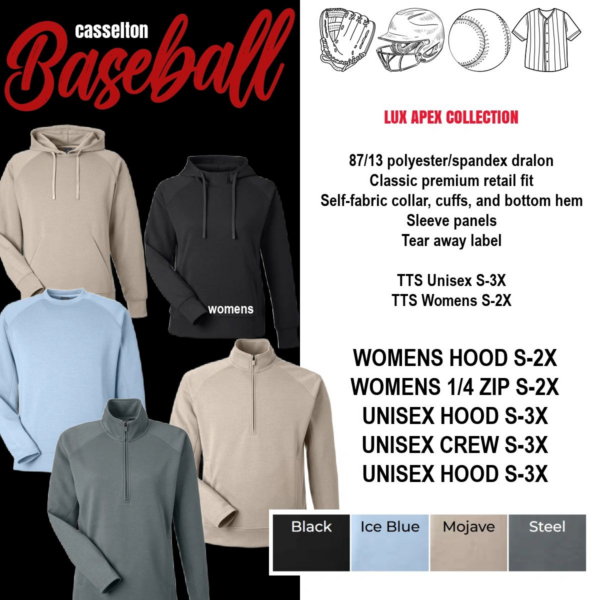 A picture of different colors and sizes of baseball uniforms.
