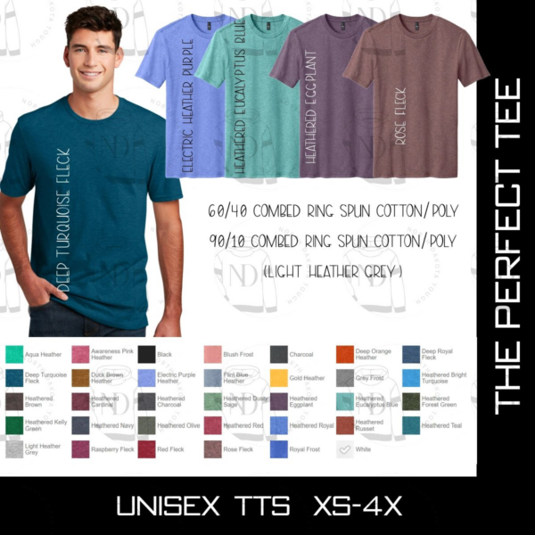 A man wearing different colors of t-shirts.