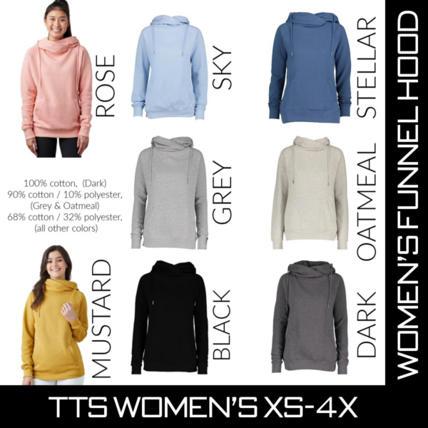 A bunch of different colored women 's hoodies