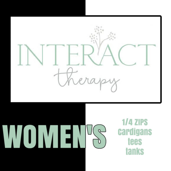 A women 's group of people with text that reads " interact therapy womens ".