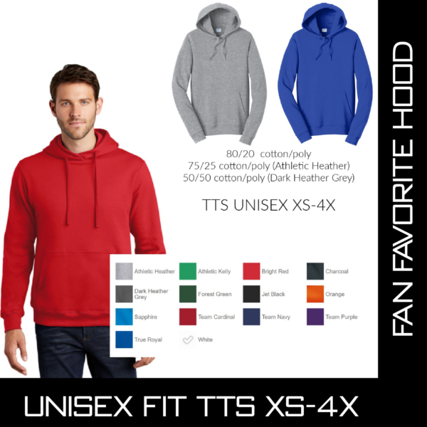 A man wearing different colors of hoodie.