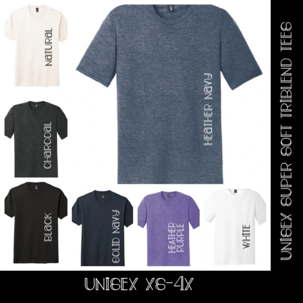 A group of different colored shirts with the words " unbeex xe-dx ".