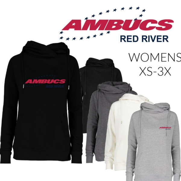 A group of women wearing different colored hoodies.