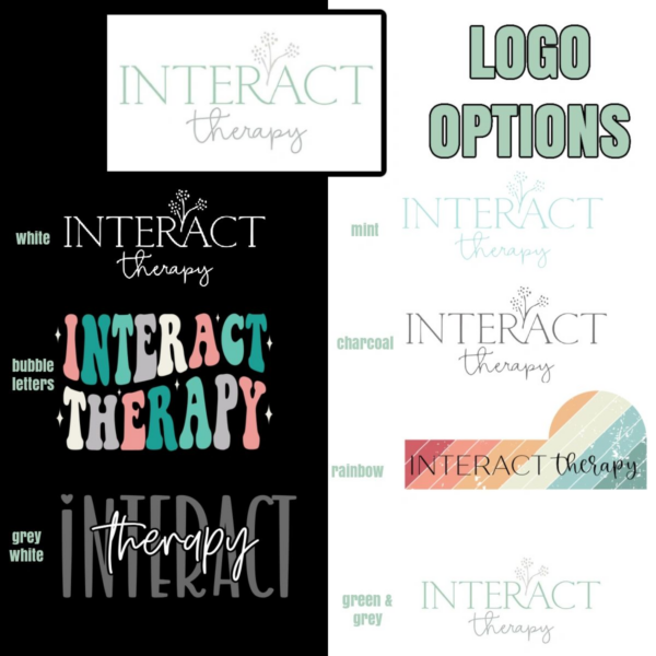 A series of logos that include interact therapy.