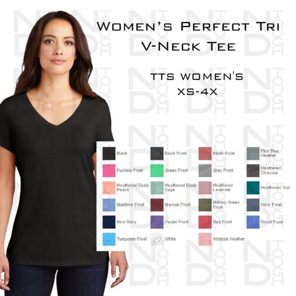 A woman wearing different colors of the same shirt.