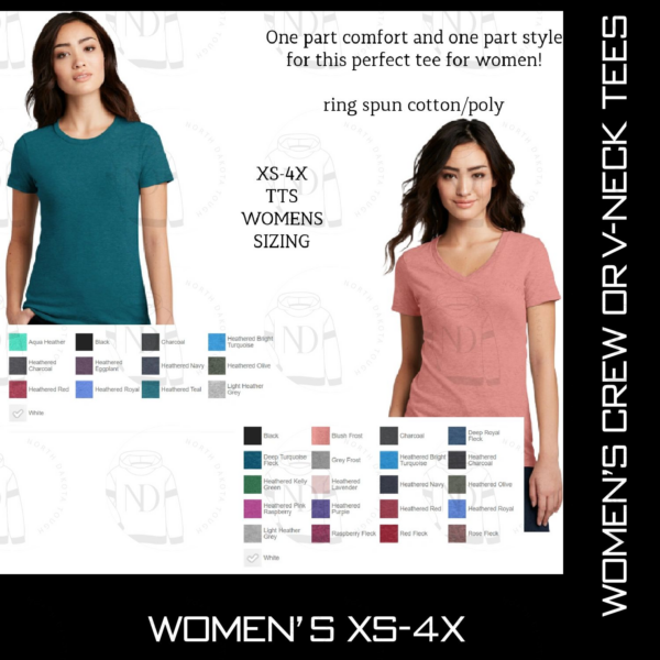 A woman wearing different colored shirts and pants.