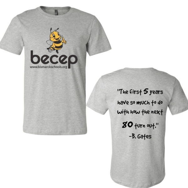 A t-shirt with the words becep on it.