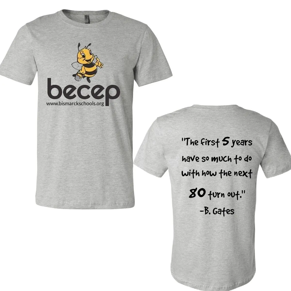 A t-shirt with the words becep on it.
