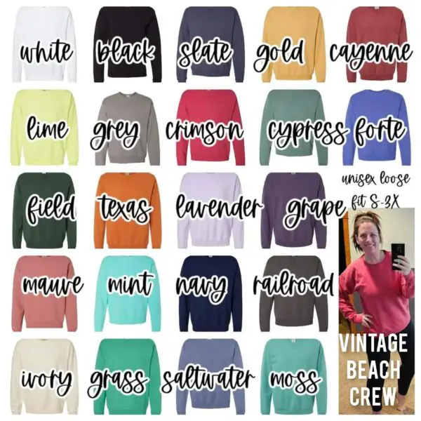 A color chart of all the colors in this sweater.