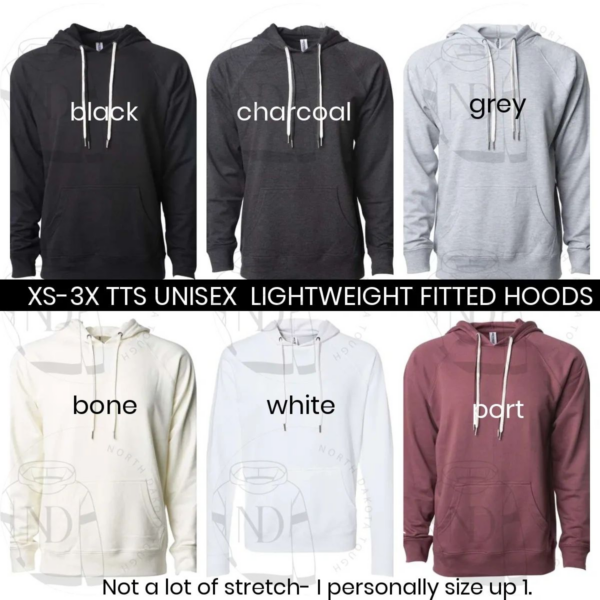 A variety of different colored hoods with the words xs-3 x.