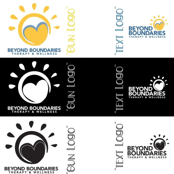 A series of logos that include sun, heart and tree.