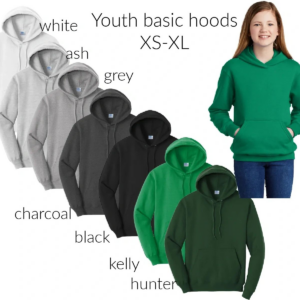 A girl wearing different colors of hoodies.