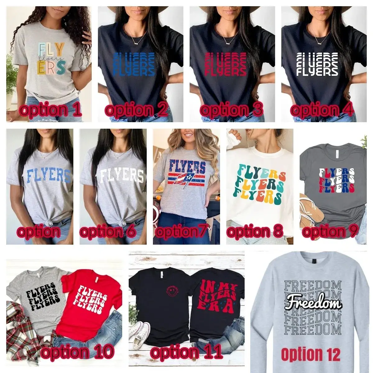 A bunch of different shirts that are on display