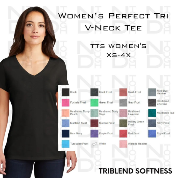 A woman wearing different colors of the same shirt.