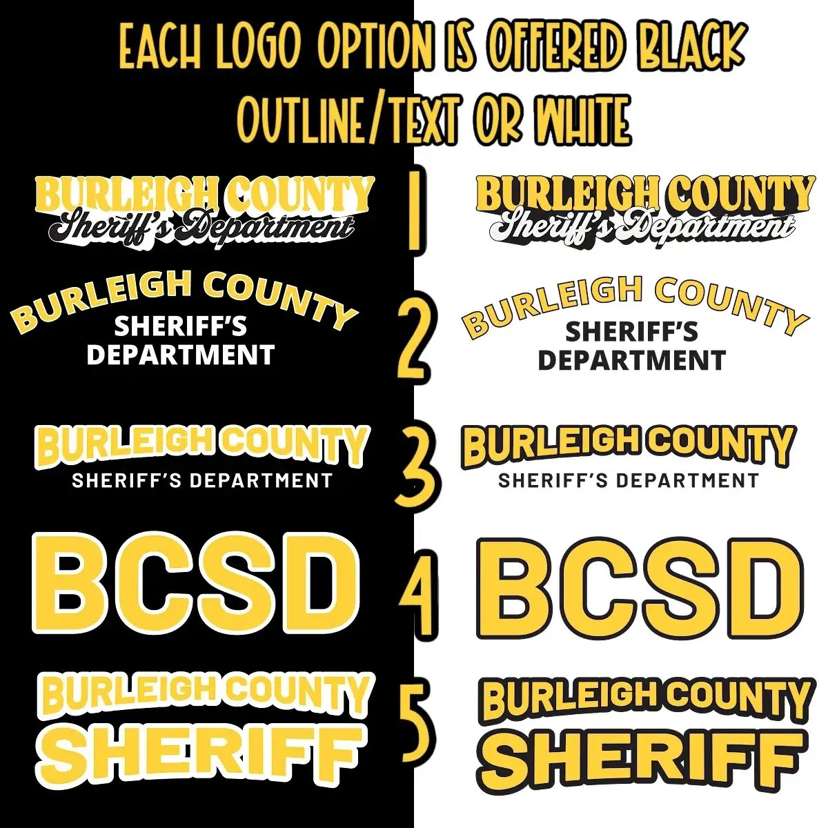 A graphic of the burleigh county sheriff 's department.