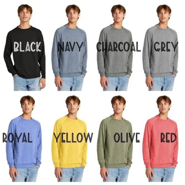 A group of people wearing different colors and sizes