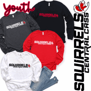 Youth Squirrels shirts with jeans displayed.