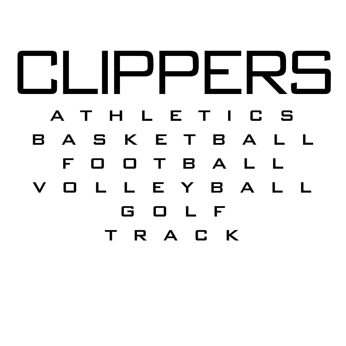 Clippers sports: Athletics, Basketball, Football, Volleyball.