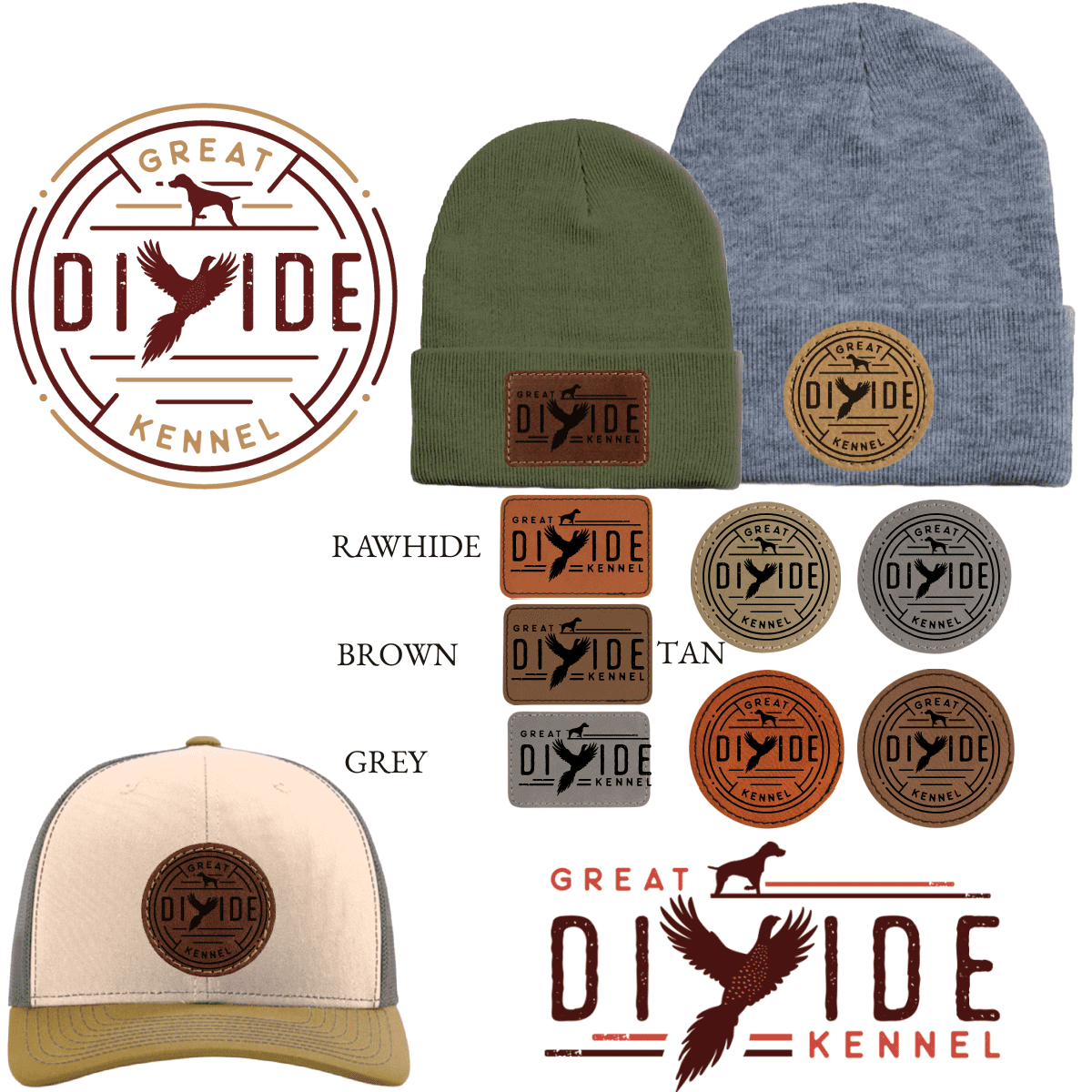 Great Divide Kennel logo on hats.