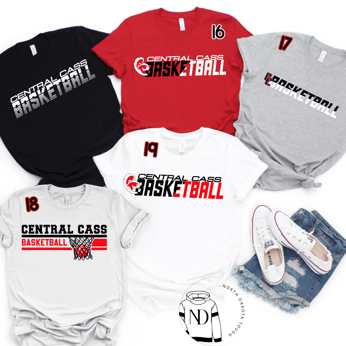 Central Cass basketball shirts and casual outfit.