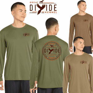 Men wearing Great Divide Kennel shirts.