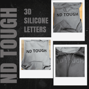 Gray hoodie with 'ND TOUGH' text.