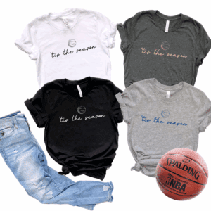 Assorted 'tis the season basketball tees