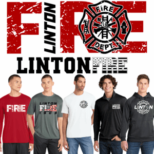 Five models wearing Linton Fire apparel