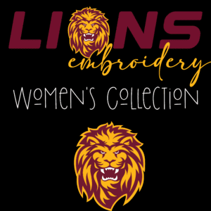 Maroon and gold lion embroidery women's collection