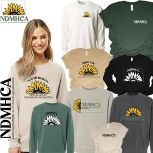 NDMHCA sunflower logo apparel collection