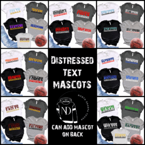 Assorted distressed text sports team t-shirts