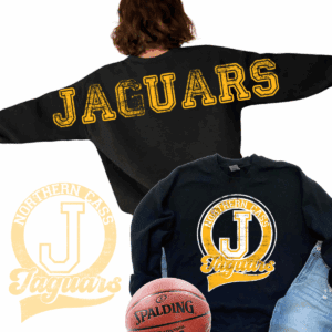 Black sweatshirt with Jaguars logo and basketball