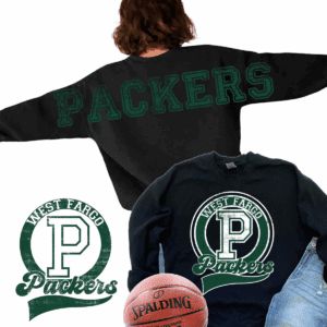 West Fargo Packers sweatshirt with basketball