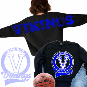Black Vikings crewneck sweater with basketball
