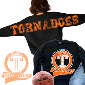 Black Tornadoes T-logo basketball sweatshirts