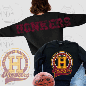 Black Honkers sweatshirts featuring basketball emblem