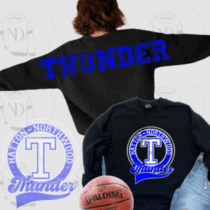 Black Thunder sweatshirt and basketball