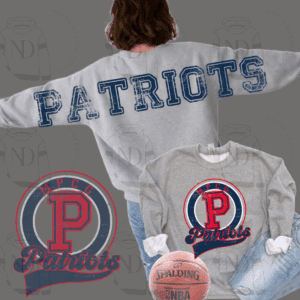 Gray Patriots sweatshirt with large P logo