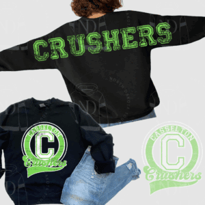 Casselton Crushers black sweatshirt and logo