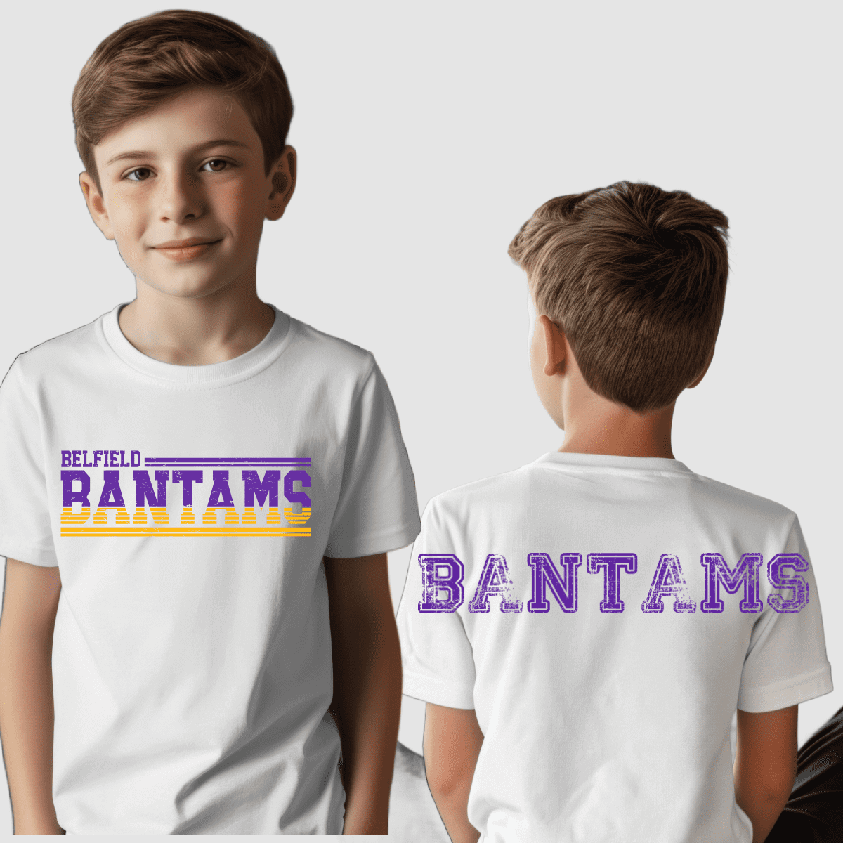White Bantams t-shirts front and back