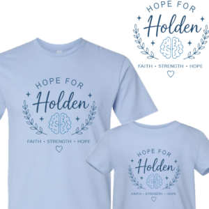 Light blue shirts with "Hope for Holden" design